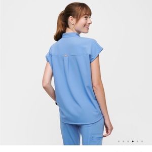 FIGS Rafaela top & Yola skinny bottom, XXS, ceil blue